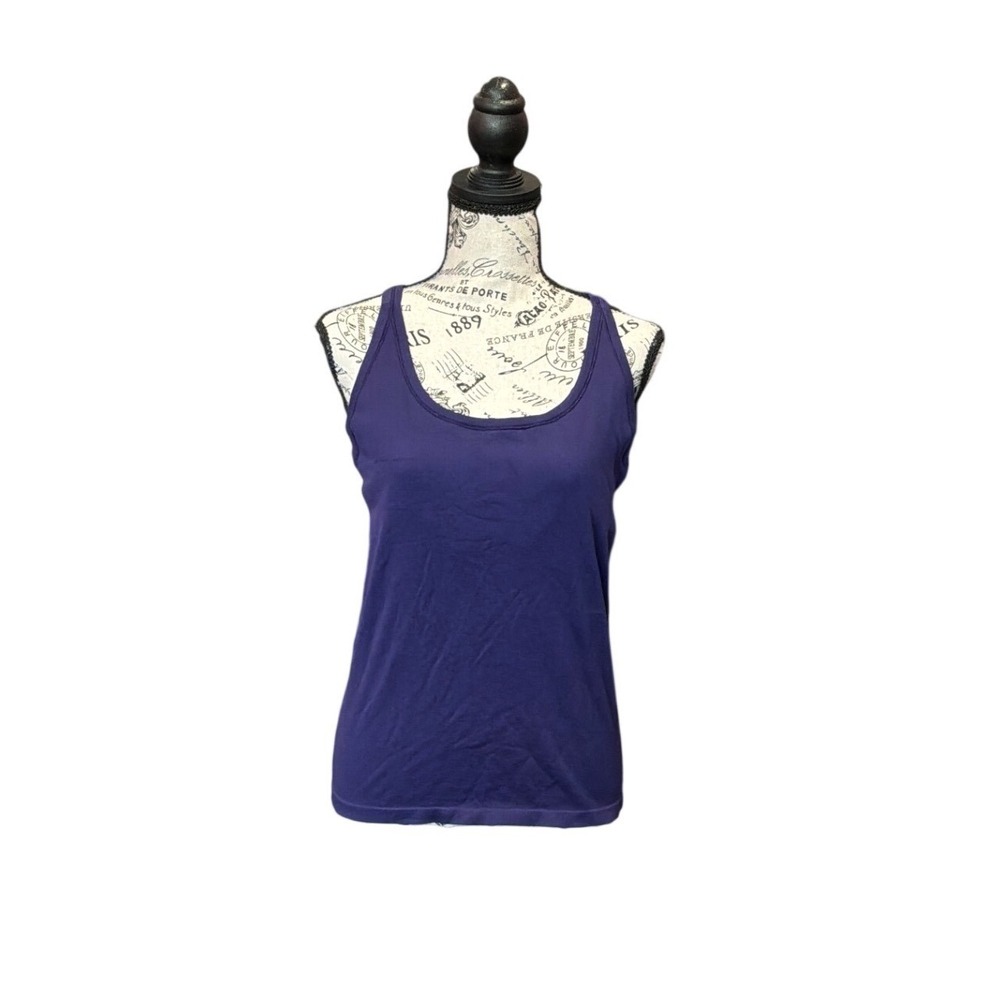 DSG Womens XL Purple Racerback Activewear Tank Top Scoop Neck Stretch Workout